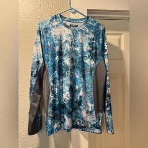 Magellan Outdoors Pro Blue and Gray Angler Shirt